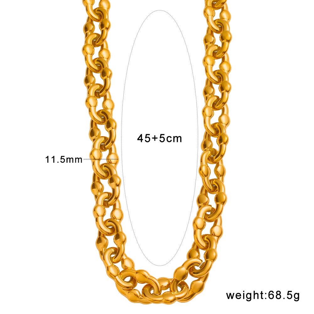 Geometric Hollow Oval Necklace Chain - Unisex Light Luxury Jewelry Design