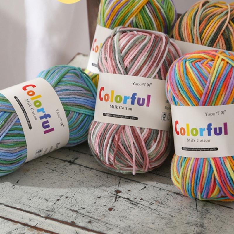 5Rolls Soft Dyed Acrylic Yarn 50grams Per Roll for Knitting Sweater Scarves Hat Blankets Baby Clothes Home Decoration