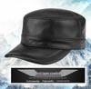 Men's Genuine Leather Flat Cap - Autumn/Winter Baseball Style for Middle-aged & Elderly