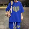 2026 Summer Printed Loose Two-Piece Short Sleeve and Shorts Set