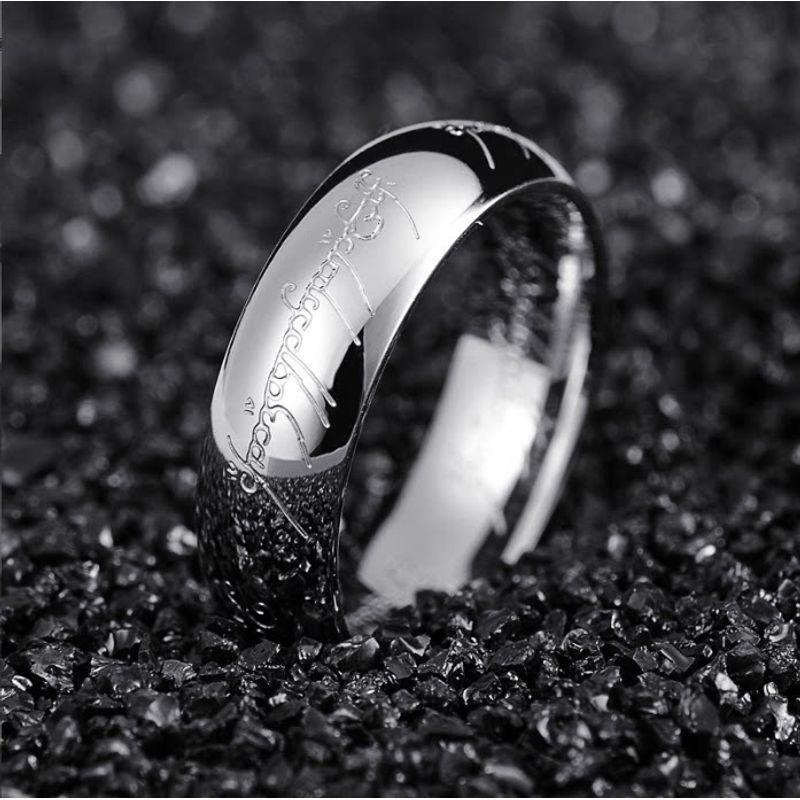Fancy Trendy Men's Fashion Stylish Minimalist Titanium Steel Ring Men Non-Fading The Lord of the Rings Punk Fashion Ornament
