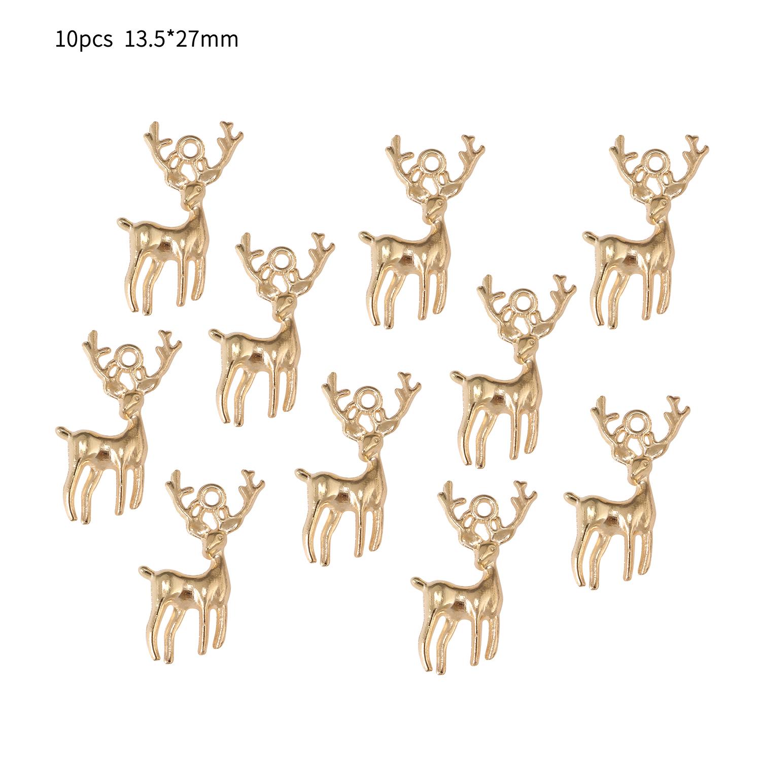 

10Pcs Christmas Pendant Charms Gold Elk Deer Charms DIY Craft Jewelry Making Accessories for Necklace Bracelet Key Chain