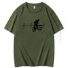 Mountain Bike Heartbeat Funny Graphic T Shirts Summer T Shirt For Men Short Sleeve Tshirt Harajuku Streetwear Mens Clothing
