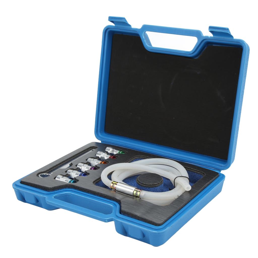 Brake Bleeder Wrench Kit Metal Rubber 7‑12mm 6 Adapters 1 Drain Hose Universal for Car SUV Light Truck Motorcycle