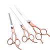 Professional 7-Inch Dog Grooming Scissor Set: Flat, Tooth, Curling, and Thinning Scissors for Trimming and Shaping