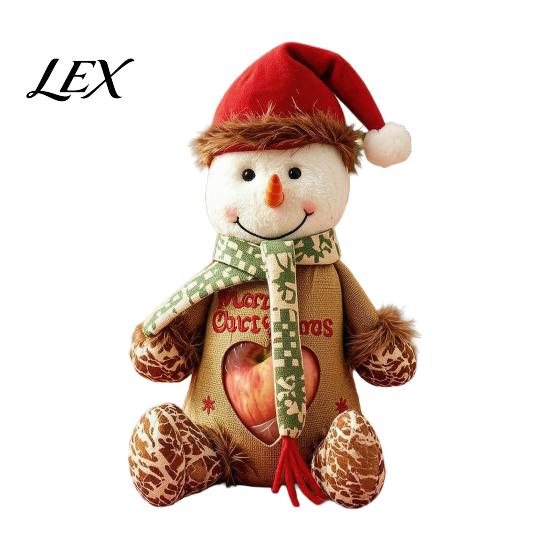 Reusable Storage Bags for Holidays Christmas Burlap Gift with Clear Window, Santa Snowman Goodie Kids Reindeer Drawstring Pouch, Holiday Treat