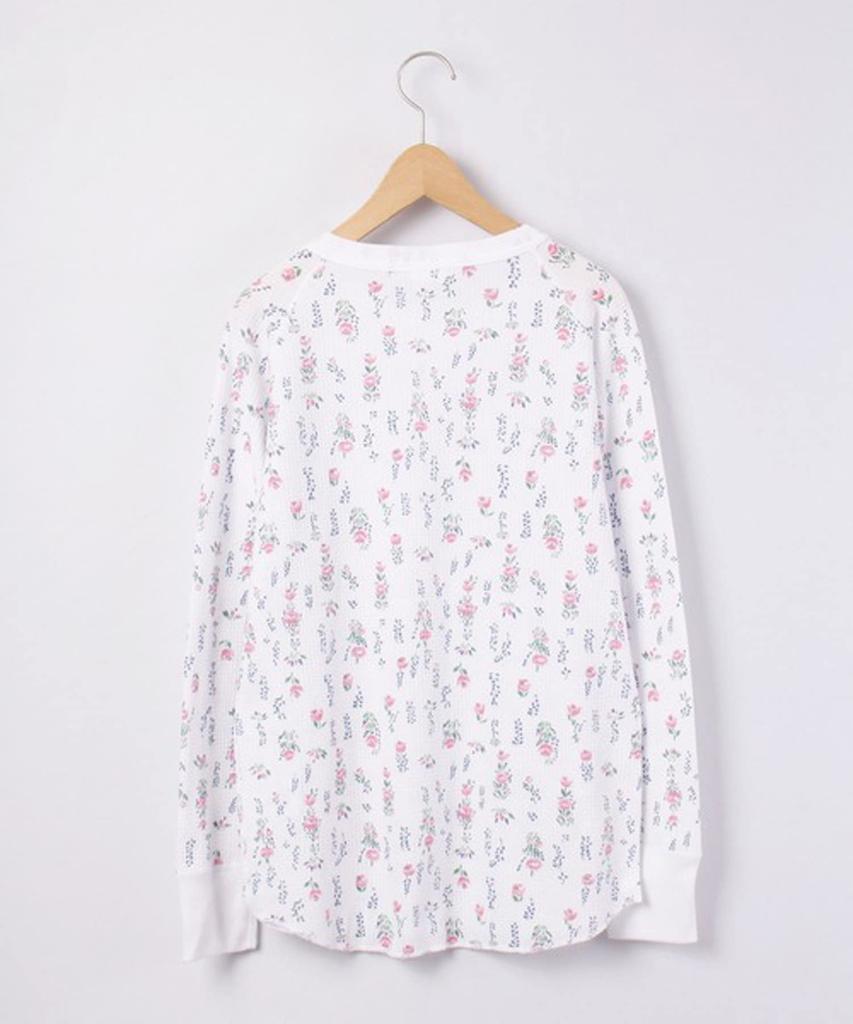 Morgan Waffle Floral Long Sleeve Crew White Size F J.E. Women's T-Shirt (Packed)