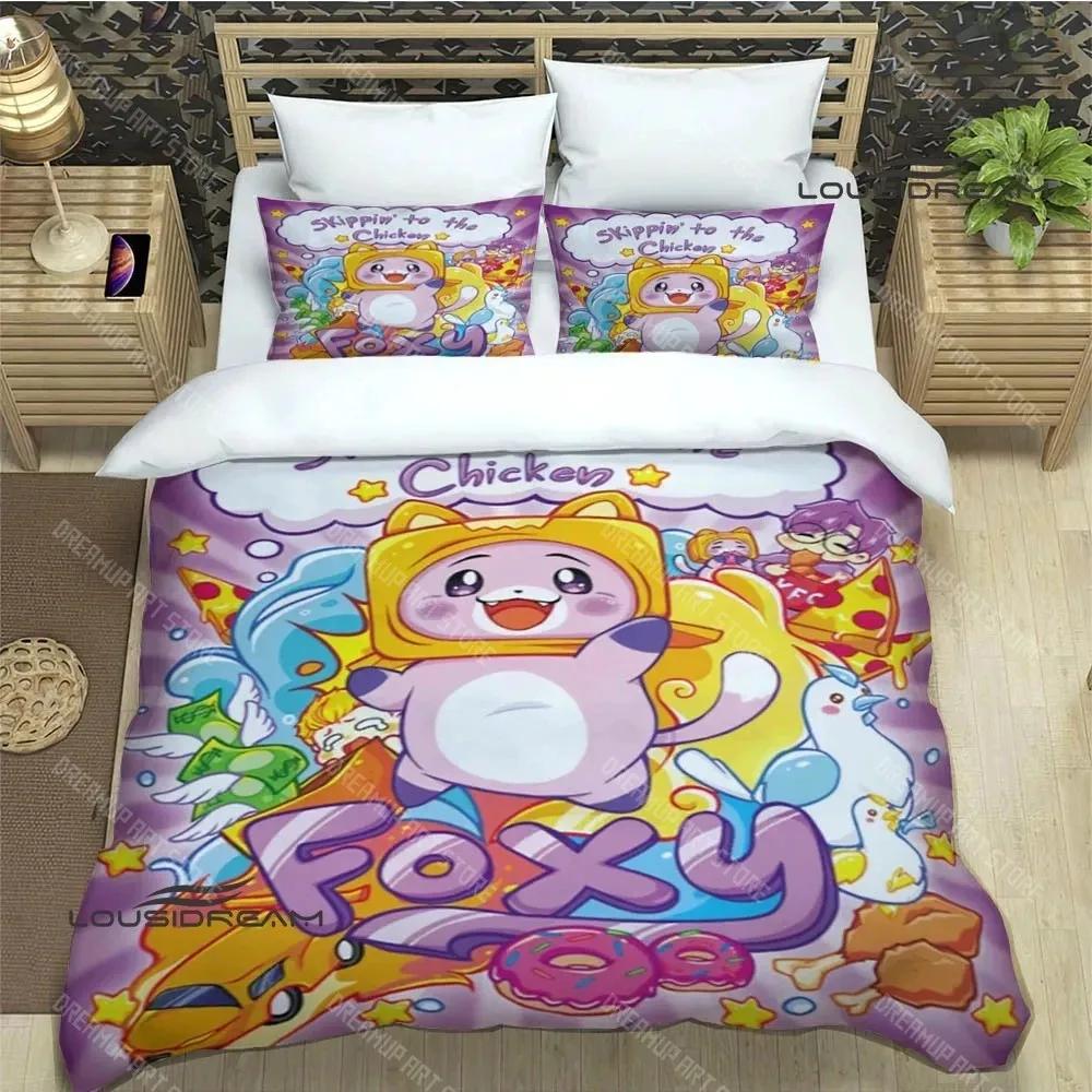 Lankybox Foxy Boxy Cute Printed Bedding Sets Exquisite Bed Supplies Set Duvet Cover Bed Comforter Set Bedding Set Luxury