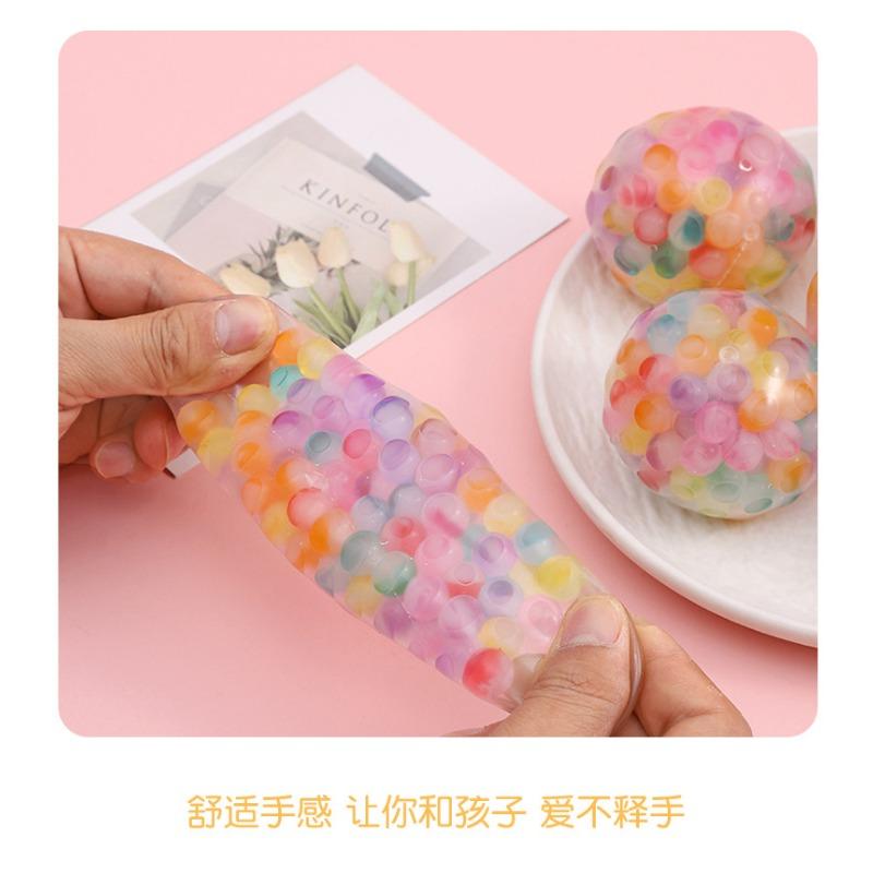 Stress Relief Ball Toy Children's Vent Grape Ball 6.0 Pattern Beads Colorful Beads Decompression Vent Ball Squeeze Pinch Fun