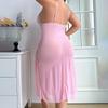 Women Pajama Floral Embroidery Night Dress Hollow Out Irregular Long Nightgowns Sexy V-Neck Suspender Translucent Nightgown