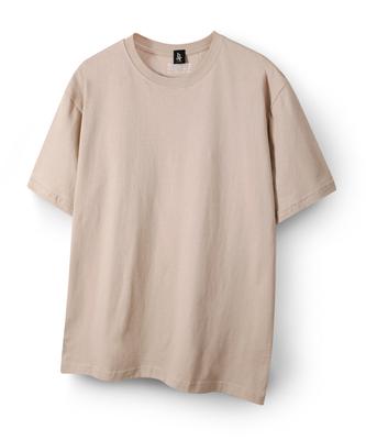 HARRISON Standard Plain Round Short Sleeve T-Shirt Ha-1030 Har1002 Light Beige