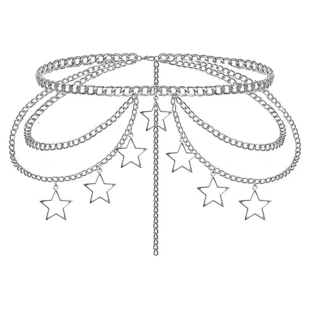 Gold Color Metal Waist Chain Hollow Out Bohemian Body Chain  JK Accessory