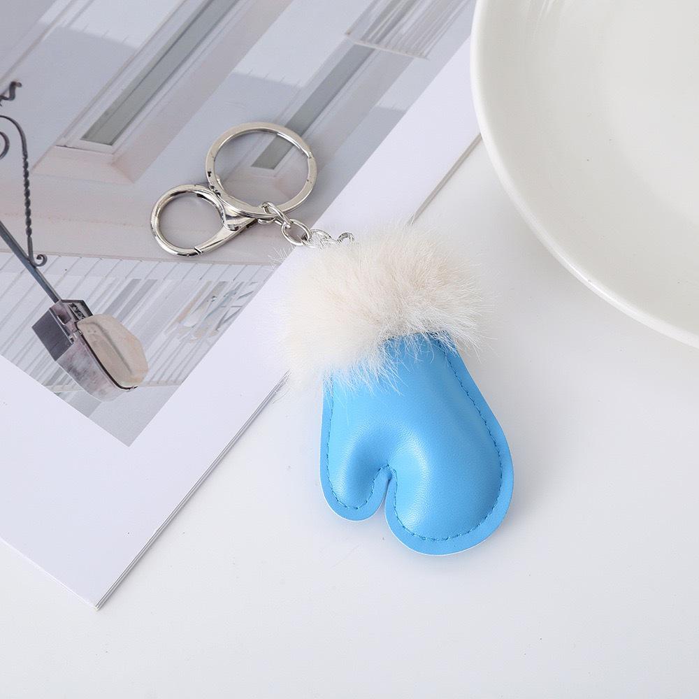

Winter Plush Glove Keychain: Leather, Stylish & Versatile Bag or Clothing Accessory синий