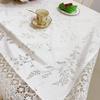 French Retro Hollow Lace Tablecloth White Circular Dining Table Cloth Princess Style Bedroom Dressing Tablecloths Photography Props Decorative Cloth