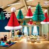 New Year Xmas Santa Hat Home Christmas Tree Hanging Ornament Christmas Decoration Paper Honeycomb