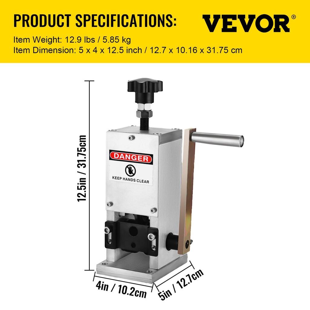 Wire Stripping Tool 1.5-25mm Cable Wire Stripping Machine with 1 Cutting Blade Wire for Cutting and Stripping Scrap Copper Wire
