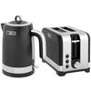 Sleek Textured Kettle and Toaster Set - Black