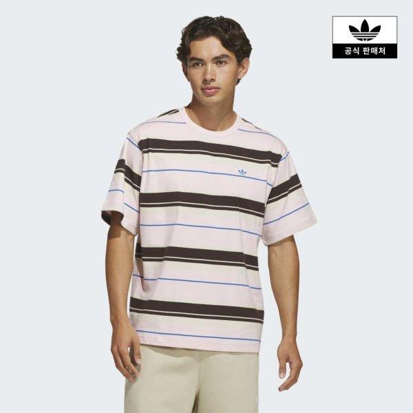 Мужская летняя футболка Adidas с полосками и круглым вырезом Kx1269