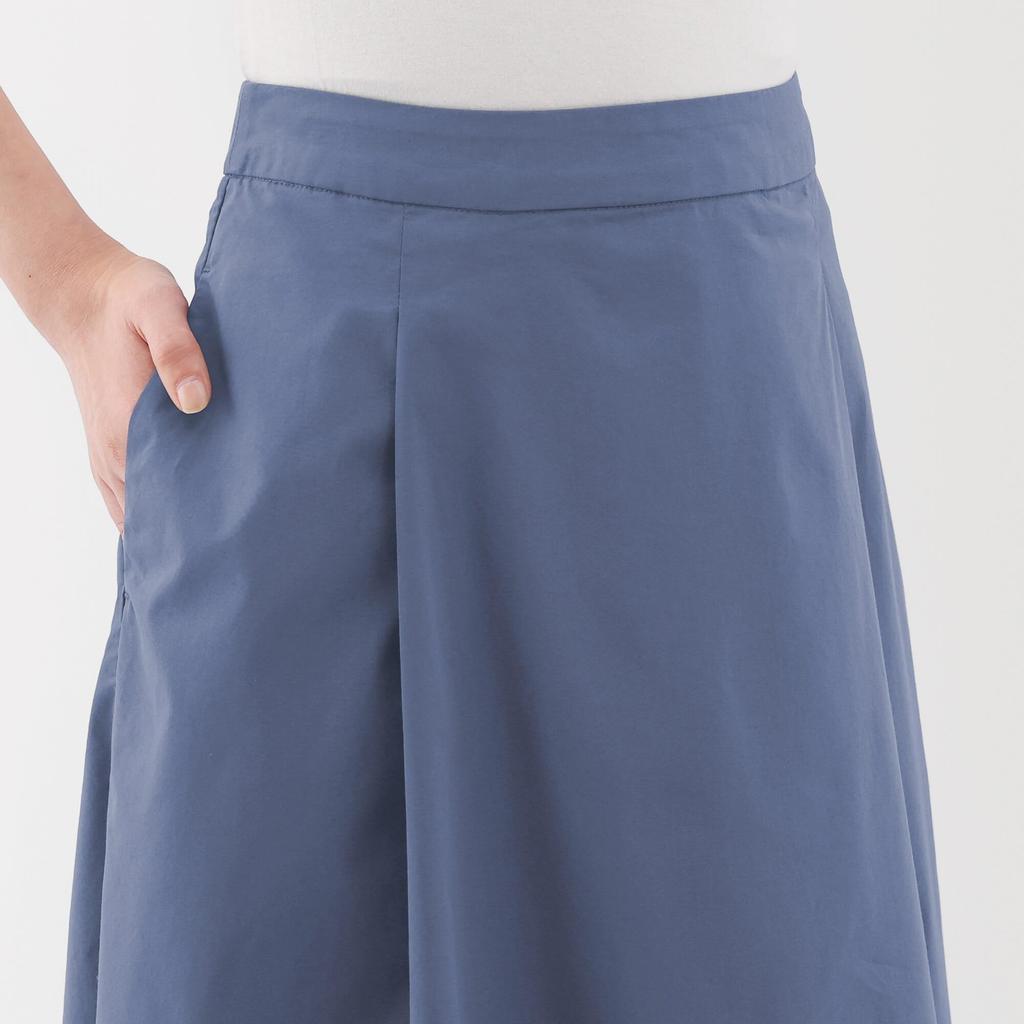 MUJI Women's Quick-Drying Broad Flare Skirt, BE1VAA5S, Smoky Blue, Size S