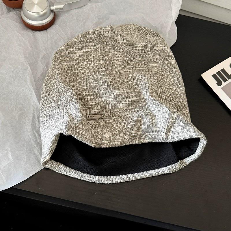 Lazy Wind Loose Pile Hat Female Autumn Big Head Circumference Showing Face Small Knitted Hat Korean Version Pullover Cold Hat American Bag Head Hat