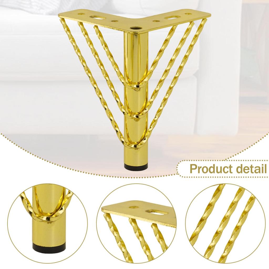 4 Pieces Metal Furniture Legs Cabinet Feet Modern Heavy Duty Solid Metal Sofa Legs DIY Replacement Sofa Feet for Cupboard