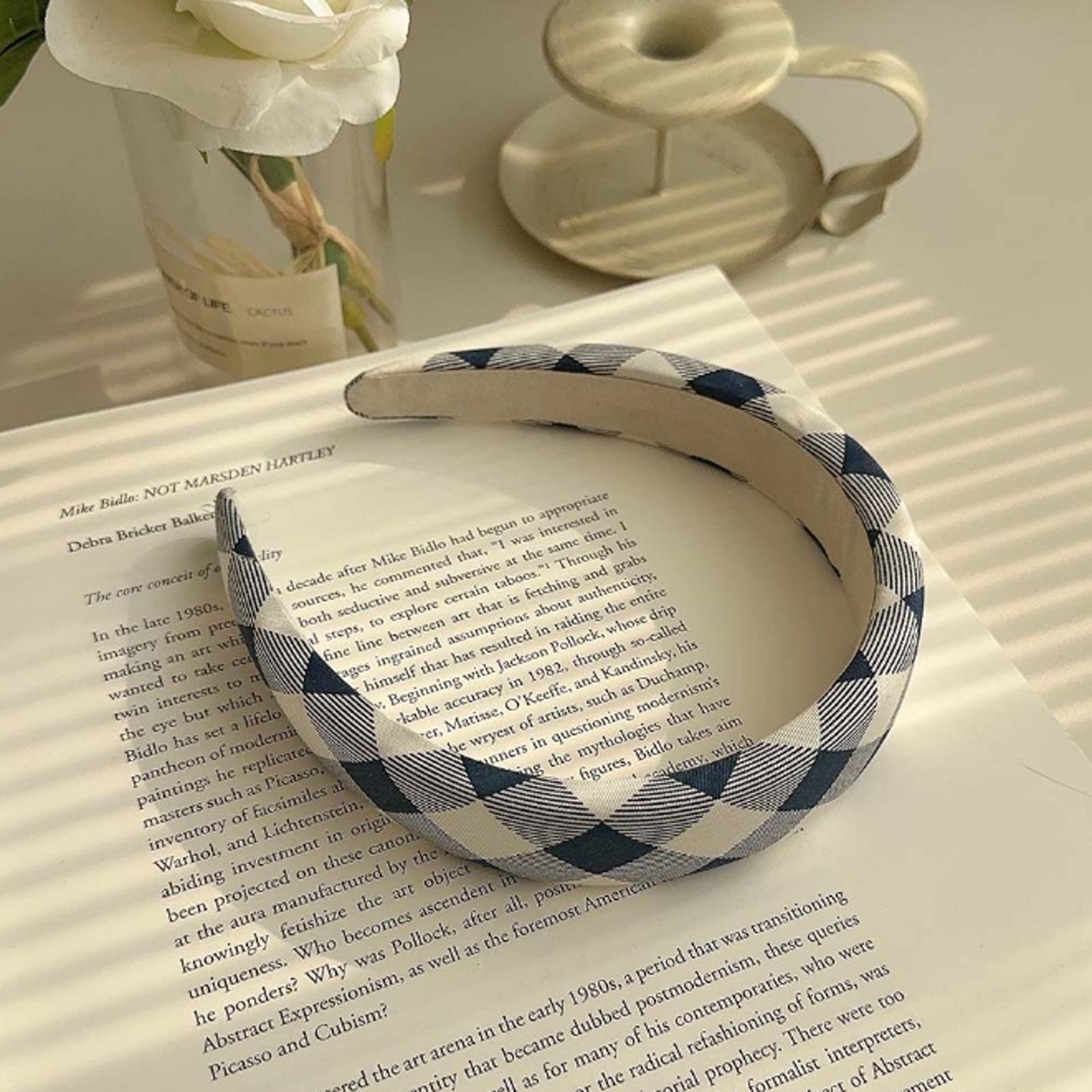 

PROLY Новая Мода Весенняя Повязка Для Волос Для Женщин Синяя Клетчатая Губчатая Повязка Для Волос Девушки Классический Джинсовый Клетчатый Головной Убор Аксессуары Для Волос