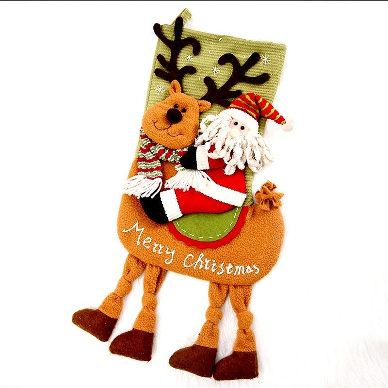 Christmas Decoration Riding Deer Old Man Snowman Gift Socks Children Christmas Gift Socks Window Pendant
