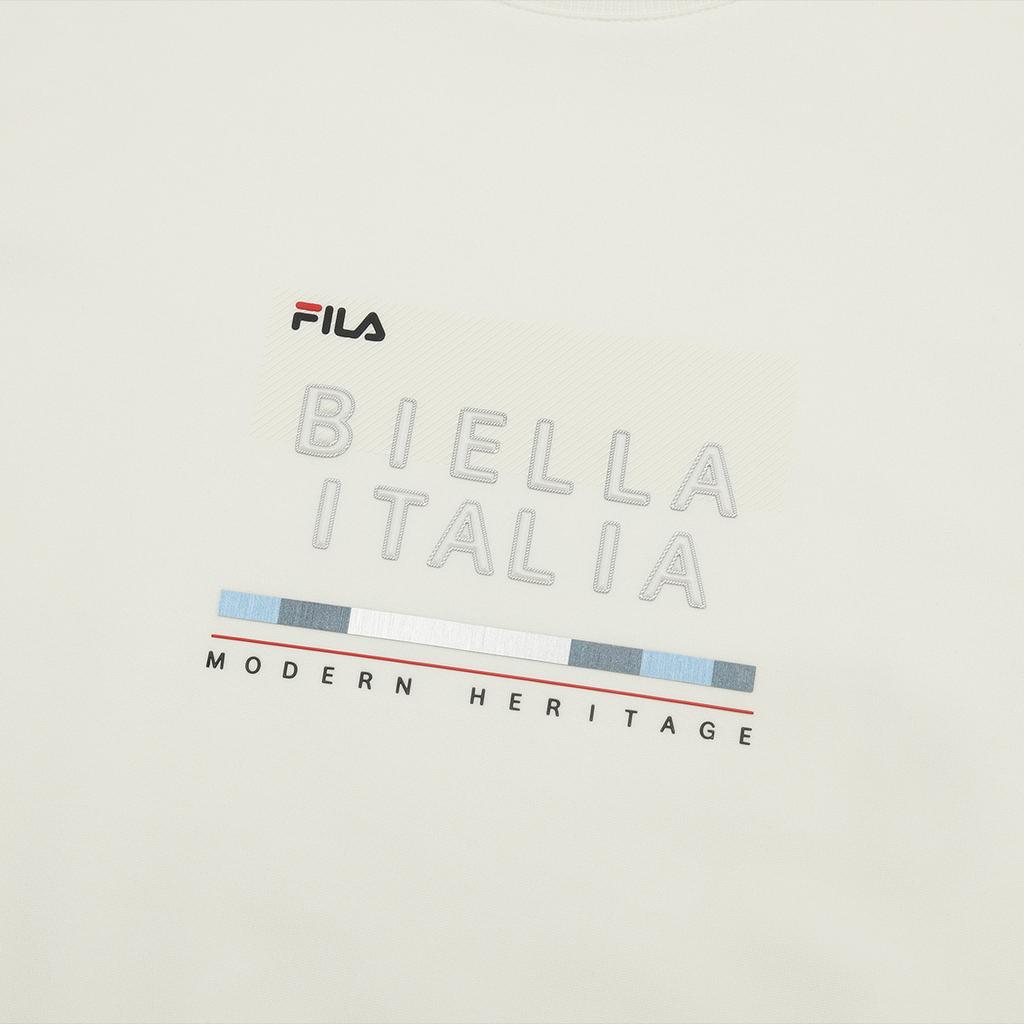 Fila Letter Print Casual Crew Neck Knit Pullover Sweatshirt Men Sweatshirt Steam-White F11M411211F-IV