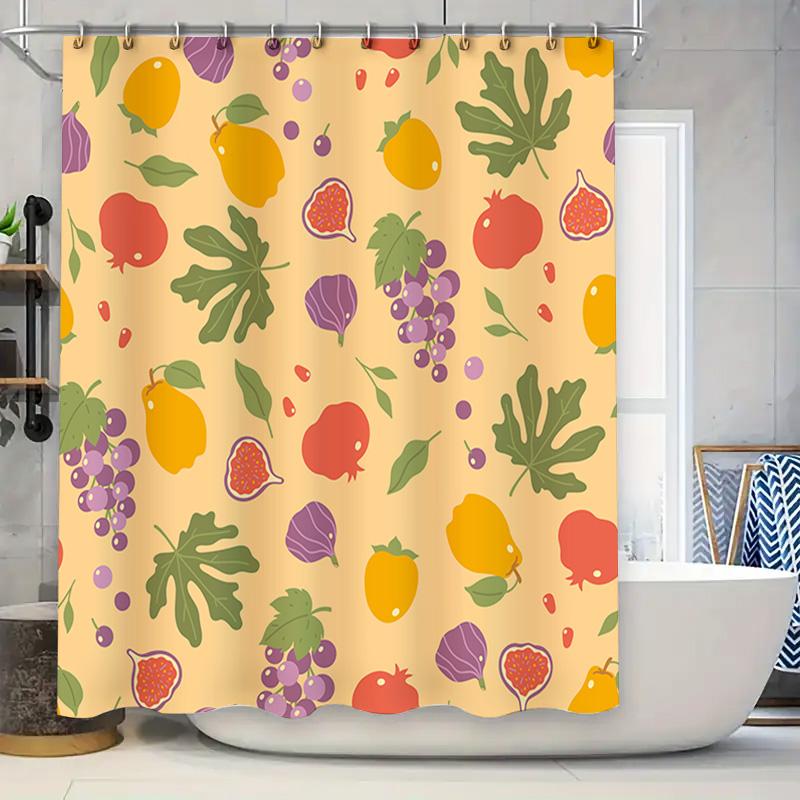 

Colorful Fruit Shower Curtain Bath Decor For Home Easy Hanging Waterproof Fabric With Hook Rings Various Sizes Available W60H190(CM)-1 Pcs