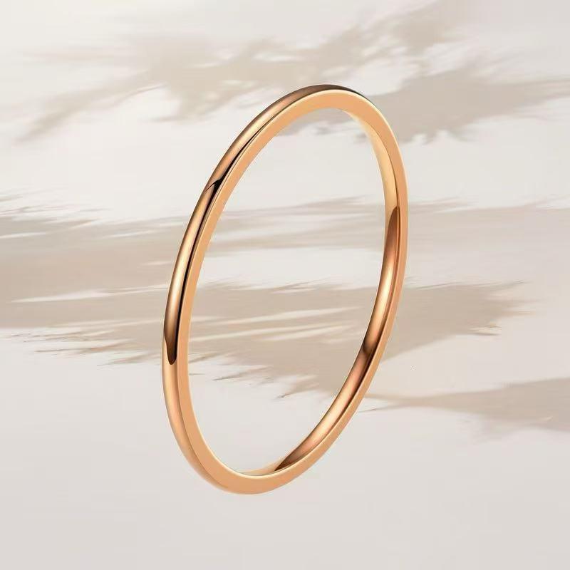 Women's Stainless Steel 2mm Minimalist Ring - Non-Fading Titanium Steel Fashion Accessory