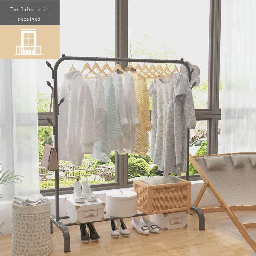 Simple floor-to-ceiling vertical drying rack balcony clothes drying rack home bedroom dormitory hanger