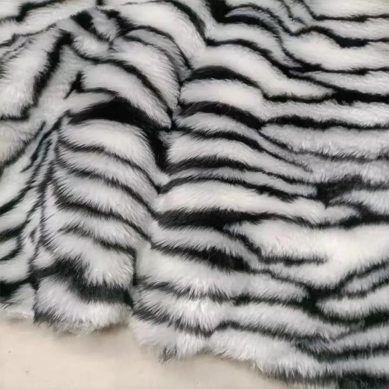 0.5/1/2 Yards 10mm Imitation Rabbit Zebra Stripes Faux Fur Fabric for Sewing Winter Coats Scarf   Blankets Handmade DIY Fabrics