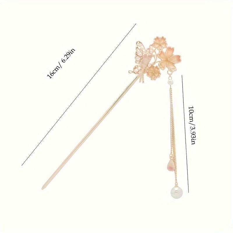 1pc Classic Chinese Style Hair Accessories Butterfly Flower Handmade Hair Clip for Women Daily Holiday Wear Girl Elegant Hairpin