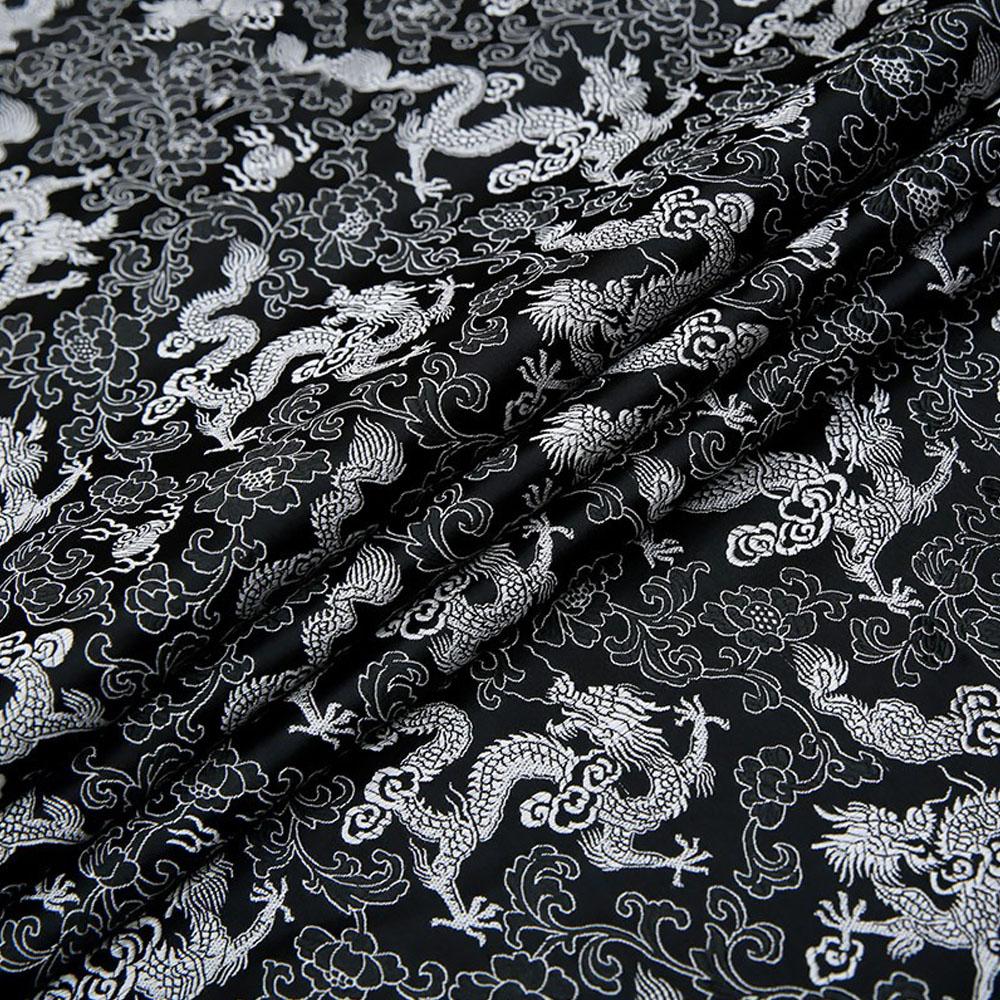 Brocade Jacquard Fabrics Embroidery Silk Dragon Pattern Costume Cheongsam Kimono Materials For Sewing Dress Bag DIY Gift Box Tie