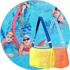 Tragbare Mesh-Strandtasche, Waschhandtasche, Bade-/Schwimmen-/Badetasche, transparente Reise-Kulturtasche