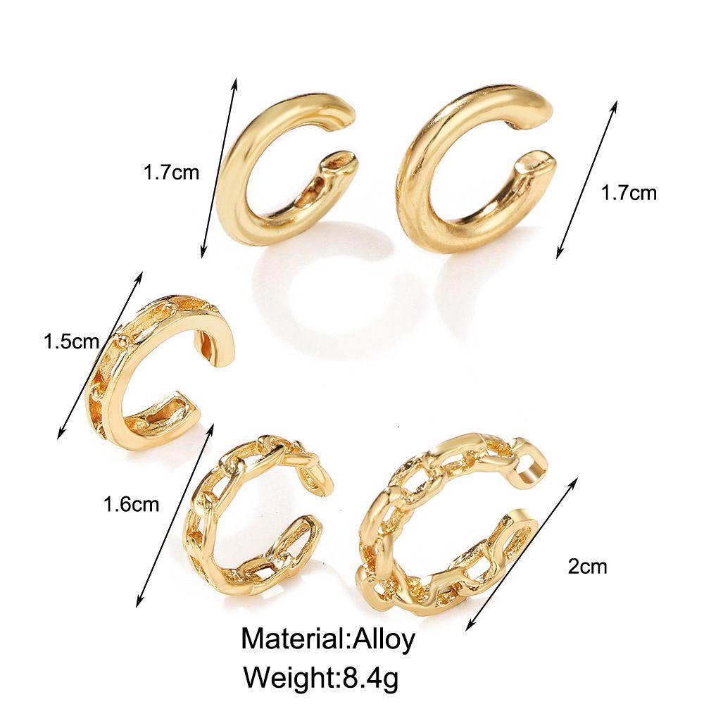 Ear Buckle Female Metal Cartilage Ear Cuff Clip Earrings Set Korean Earrings for Women Ear Clip