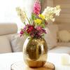 Metal Hammered Oval Shape Vase for Home Decor Decoratives for Indoor Outdoor Living Room Balcony | Best Gift