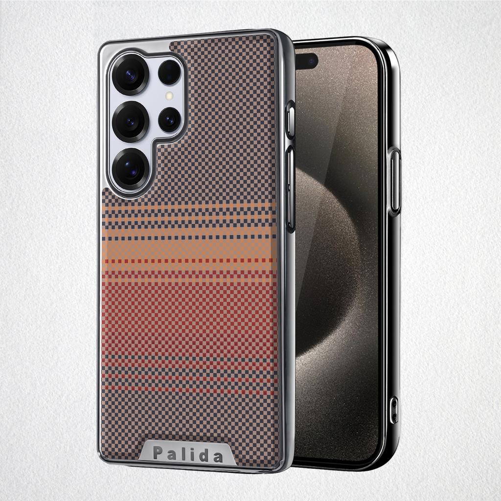 For Samsung Galaxy S25 S25 Ultra S24 S24 Ultra Electroplated Carbon Fiber Texture Magnetic Wireless Charging Phone Case