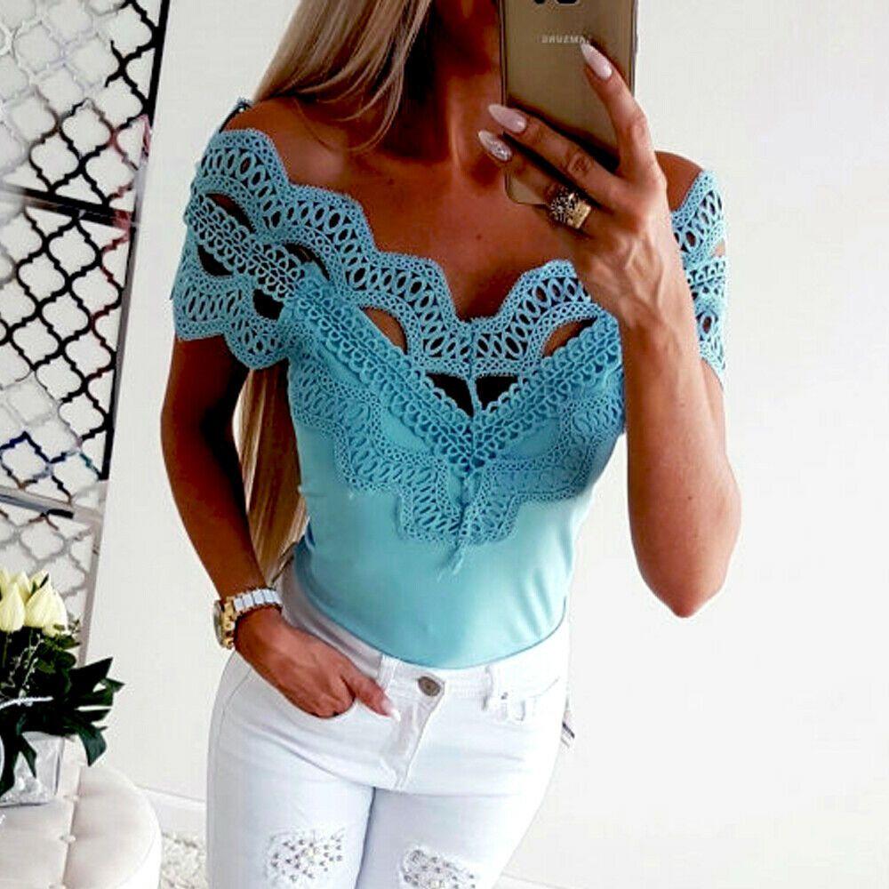 Hochwertige Damen Kurzarm Spitzen T-Shirts für mühelosen Sommerstil