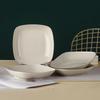 Haoya Nordische Jingdezhen Keramik 8-Zoll Quadratische Speiseteller, Set von 4