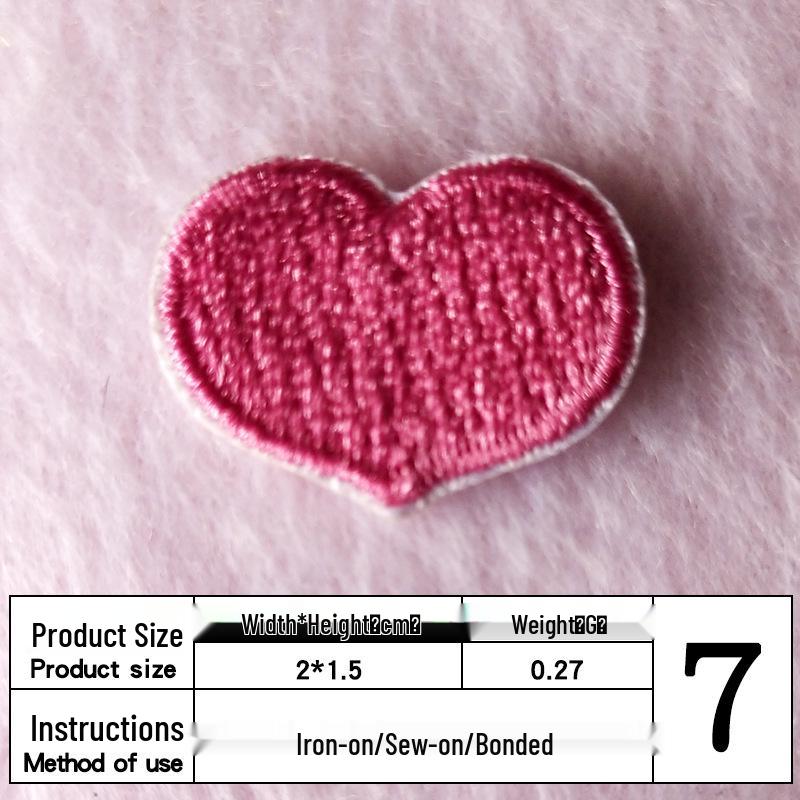Na Yang Heart Embroidery Self-Adhesive Patch for DIY Clothing and Decoration