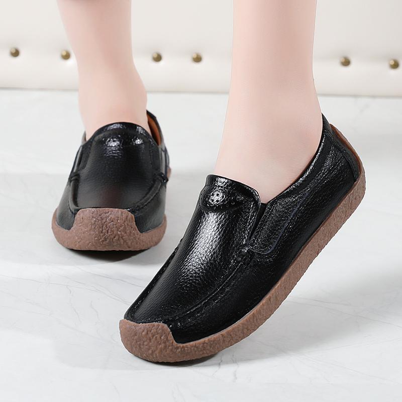 Leather Womens Casual Shoes Leisure Sneakers Women Luxury Brand Slip on Loafers Female Soft Moccasins Zapatos De Mujer