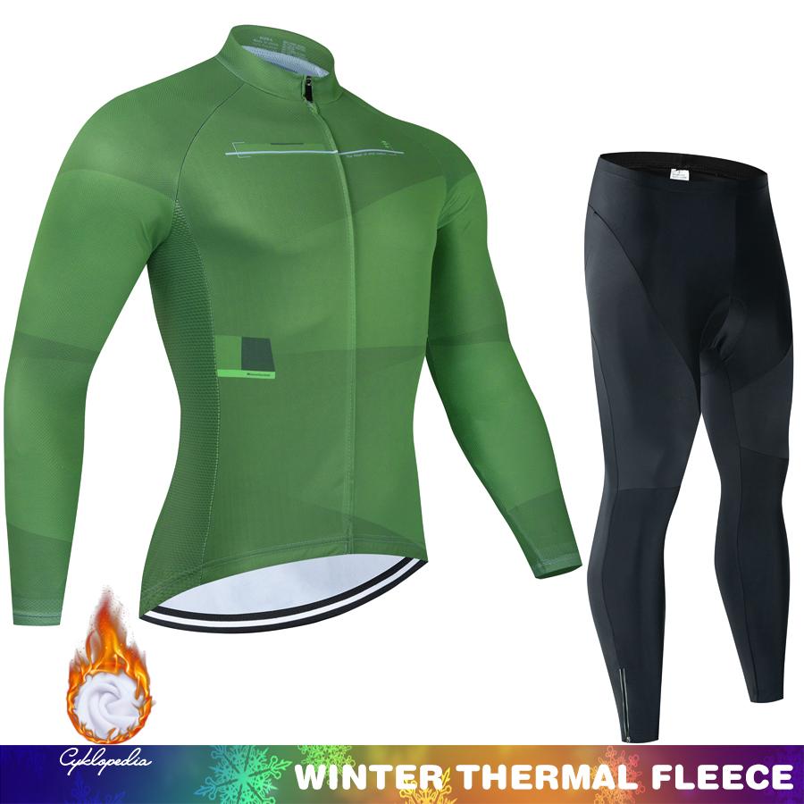 Thermal Cycling Jersey Men Men's Outfit Uniform Man Winter Fleece Road Bicycle Bike Set Clothing 2025 Bicycles Mountain Bikes