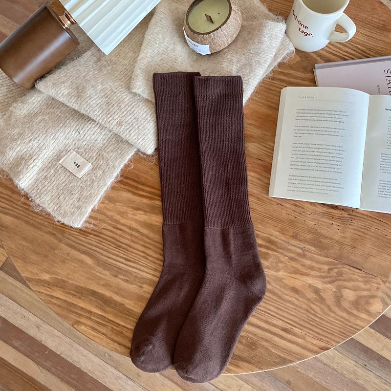 Autumn And Winter Stockings Children Thickened Terry Bottom Warm Medium Tube Stacking Socks Calf Socks Women