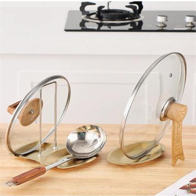 Stainless Steel Pot Lid Rack Detachable Pan Cover Shelf Kitchen Multifunctional Spatula Holder Spoon Stand Kitchen Accessories