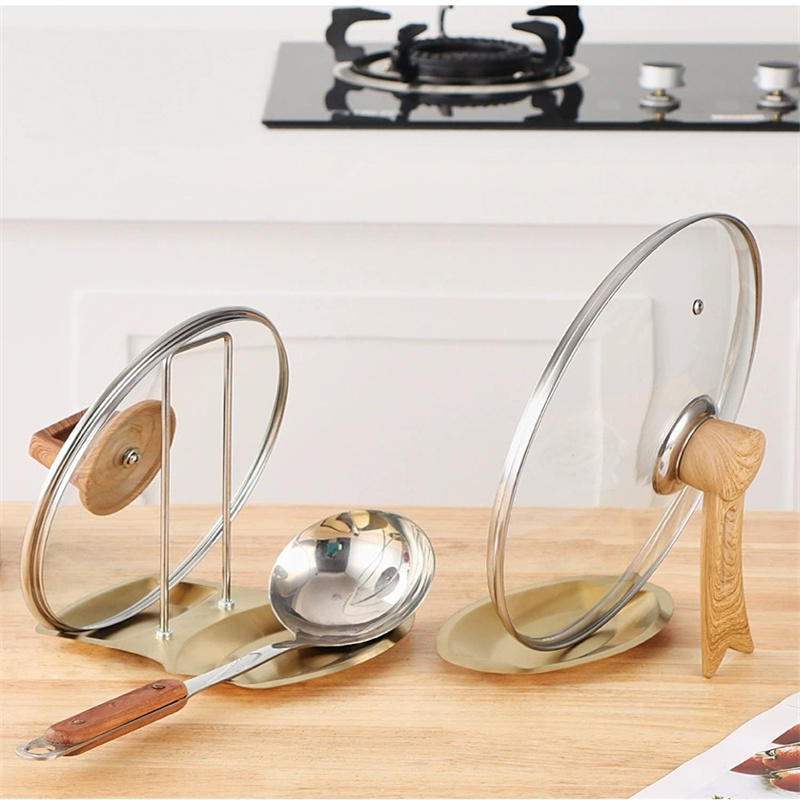 1 pièce Accessoires de cuisine Étagère pour couvercle de casserole en acier inoxydable Organisateur de cuisine Support pour couvercle de poêle Support Éponge Porte-cuillère Égouttoir