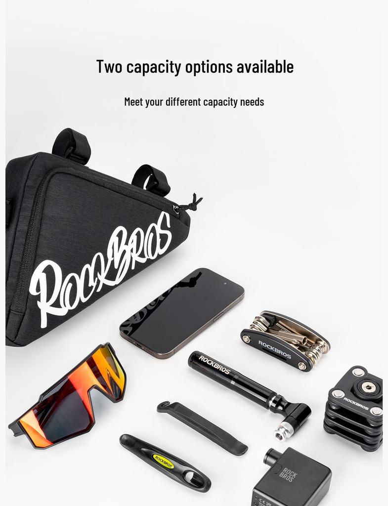 RockBros Triangle Bicycle Top Tube and Saddle Tool Bag for Mountain & Road Bikes