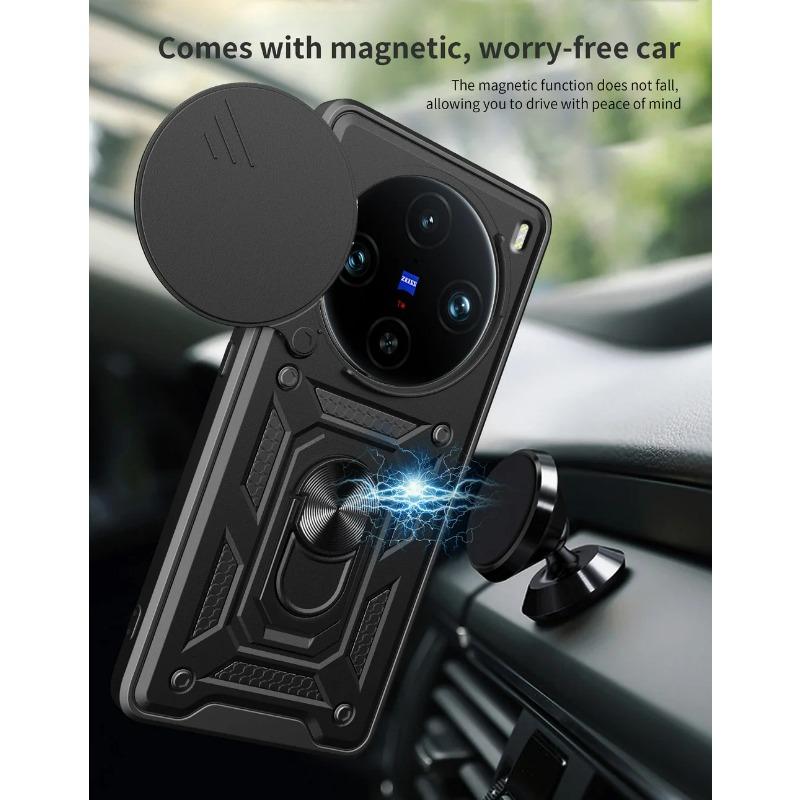 Camera Protect Case for VIVO X100 Pro VIVO X100 Armor Hybrid Metal Ring Back Cover