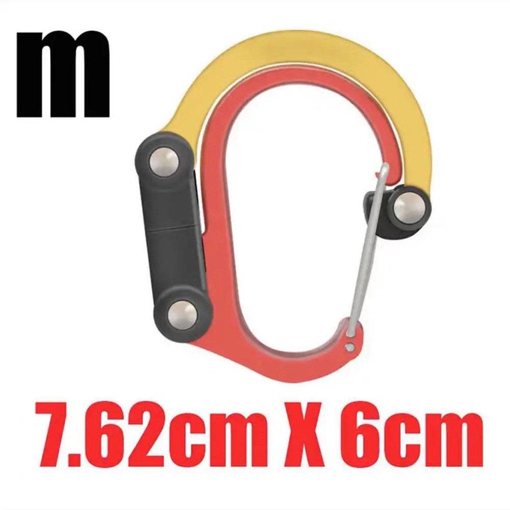 D-shaped Aluminum Carabiner: Multi-functional 360° Rotating Quick Link for Outdoor Sports