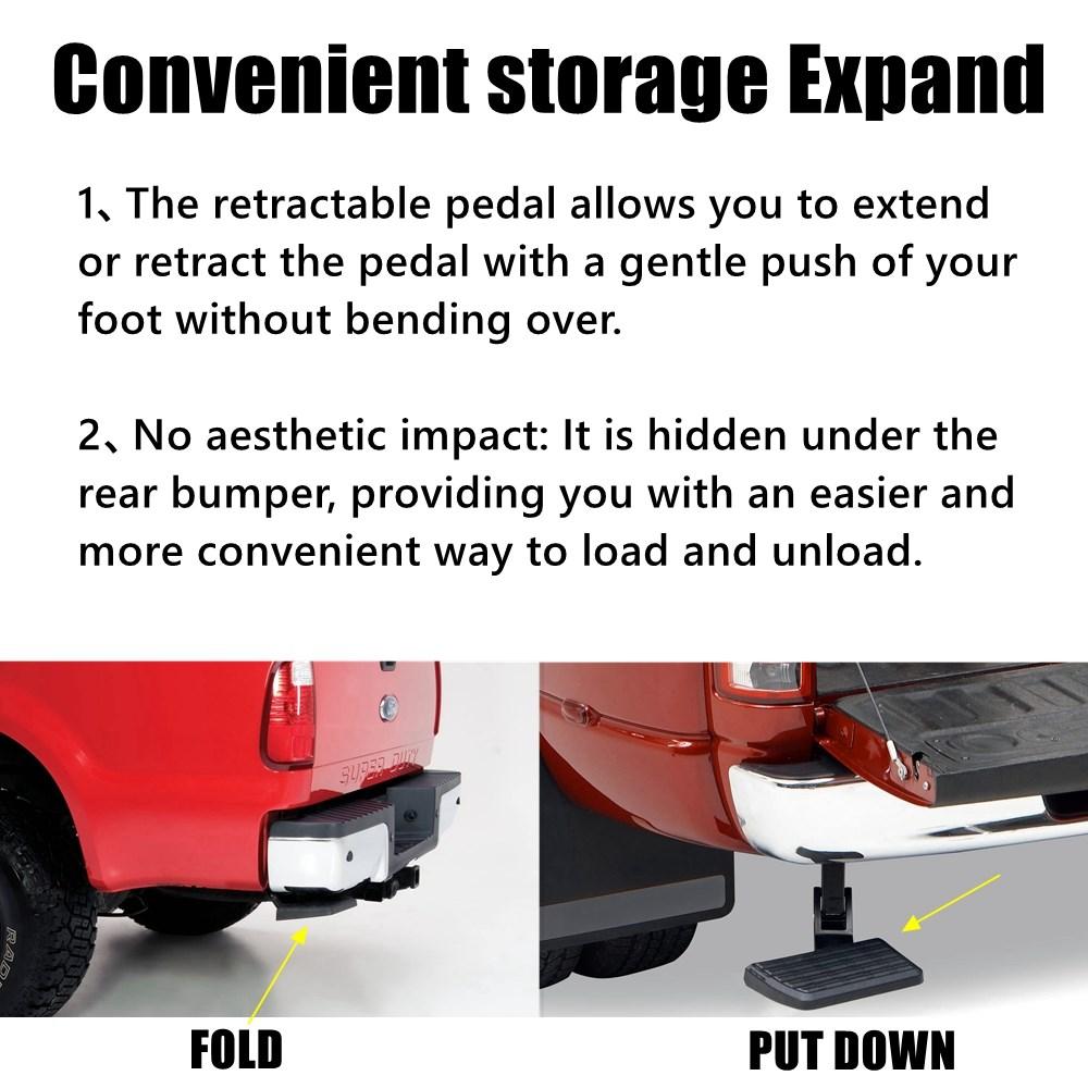 BedStep Retractable Bumper Foot Step Back Rear T-Step Truck Pedal For 2009 2010-2018 Ram 1500/2500/3500 75306-01A Accessories